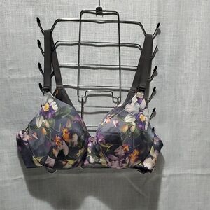 Cacique Floral Molded T-Shirt Bra - Purple, Gray